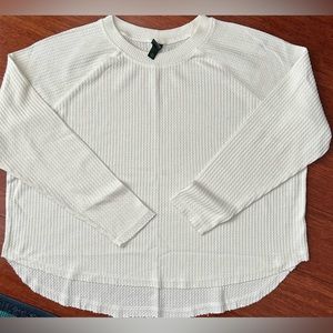 Wild Fable Off-white Long Sleeve Waffle Top